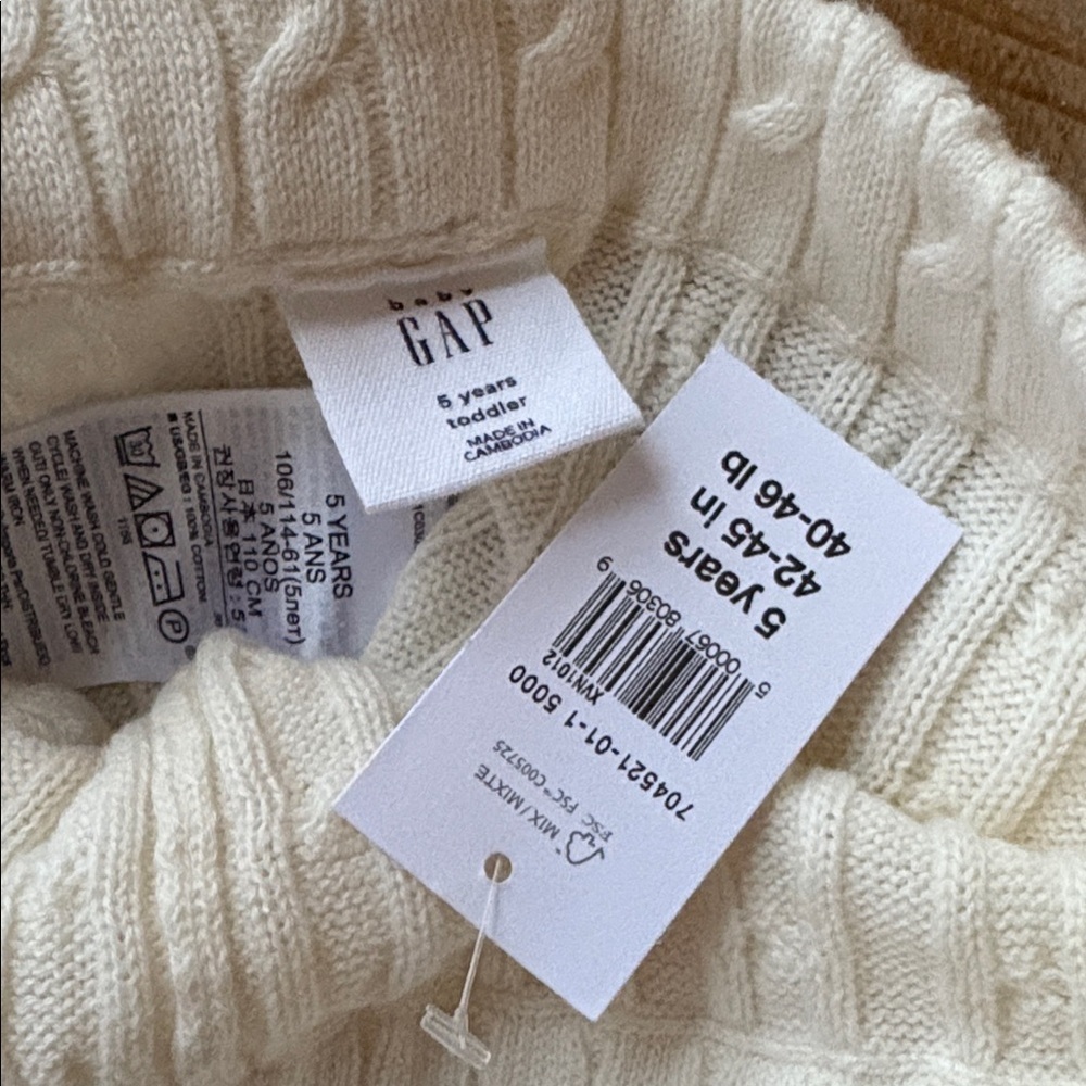 NWT Gap girls cable knit leggings 5t - Picture 2 of 5